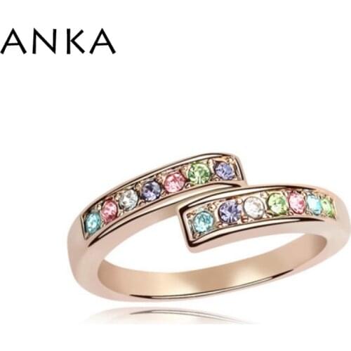 NEW Real Brilliant Multicolour Rhinestone made with Czech Crystal Rings For Women free shopping #87565