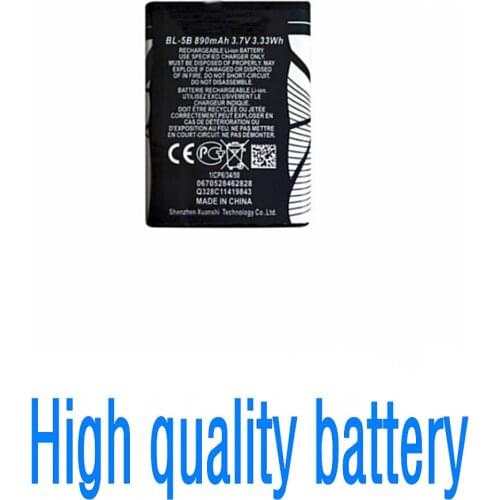 Authentic High quality Replacement Li-ion Battery BL-5B 890mAh For Nokia 3230 5070 5140 5140i 5200 5300 5500 6020 6021 6060