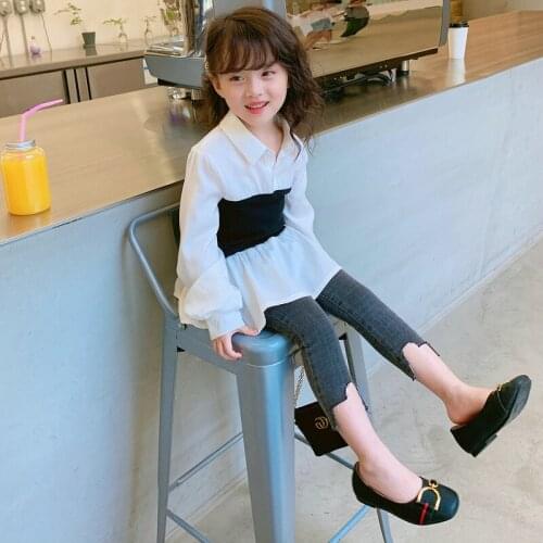 1-6Y Summer Infant Baby Girls Shirts Tops Solid Long Sleeve White Shirts Dresses Kids Clothing School Girl Outfit for Kids