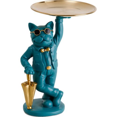 Nordic Gentleman Dog Tray Statue Put The Key Cosmetic Fruit Tray Storage Box Shoe Cabinet Home Decoration Sculpture At Entrance