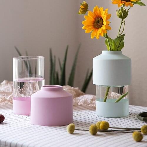 Simple Art Glass Vase Decoration Fresh Desktop Flower Arrangement Now Home Decoration Accessories Living Room Hydroponic Flower