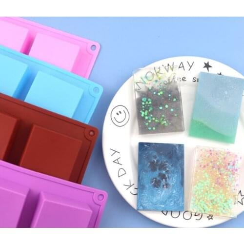 6-hole rectangle Handmade soap mold Silicone Cake Mould