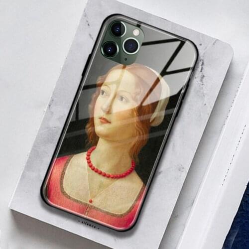 Portrait of a Young Woman Portrait Tempered Glass Silicone Phone Case For iPhone SE 6s 7 8 Plus X XR XS 11 Pro Max Cover Shell