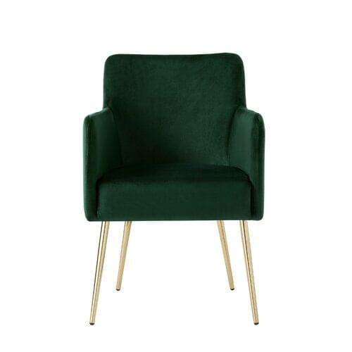 Modern design high back chairs velvet Chair Simple Wrought Iron Chair Solid wood Stool Modern Dining Chair Nordic Accessories