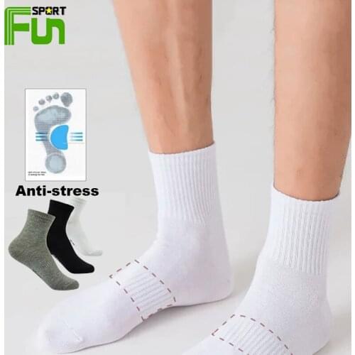 STARFUN 2 Pairs Anti-pressure Mid-barrel Sports Socks Breathable Men Women Cotton Running Fitness Cycling Hiking SkateboardSocks