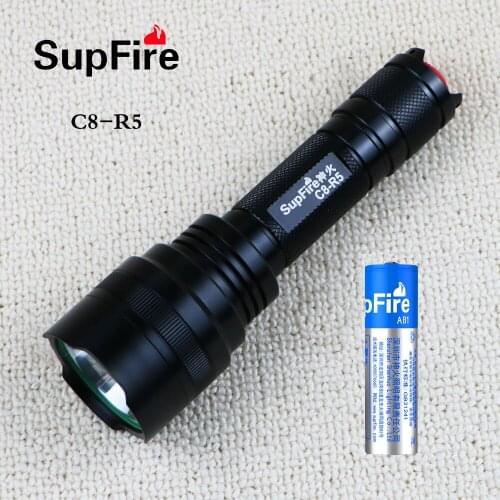 SupFire C8-R5 LED flashlight 8W super bright portable lamp 18650 rechargeable battery camping light waterproof bicycle light