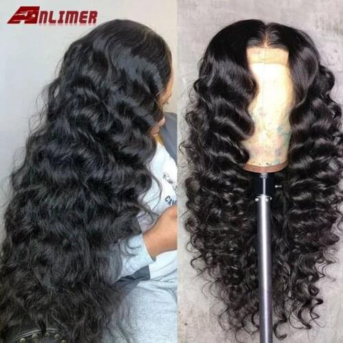 Loose Wave Human Hair 13x4 Lace Frontal Wigs For Black Women Brazilian Hair Pre Plucked Loose Deep Wave 5x5'' Silk Base Wig