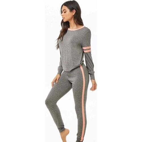 Merry See Combed Cotton Tracksuit Pajamas Suit Gray