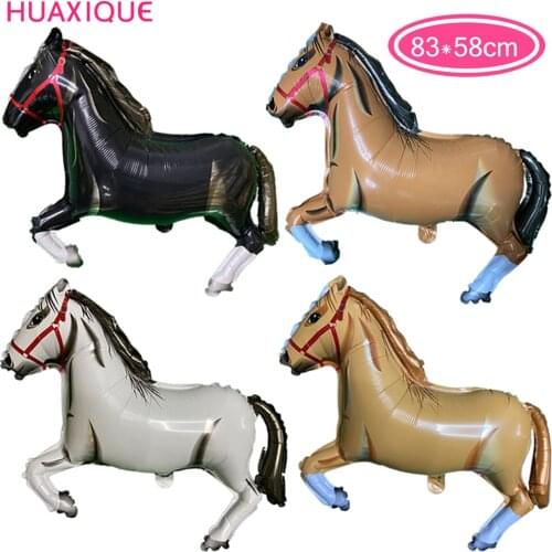 Large Horse Foil Balloons Happy Birthday Party Supplies Aluminum film balloon Kids Classic Toys Animal Balloon Farm