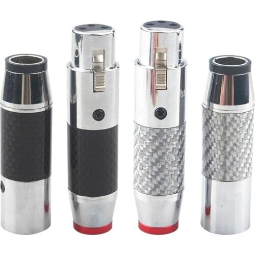 High-end HiFi Carbon Fiber Plated XLR Plug Balanced Cable XLR Male Female Head Amplifier Audio Connector