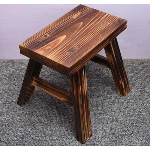 1Pc Household Wooden Footstool Solid Wood Children Stool Modern Suqre Low Shoe Stool Small Bench Wooden Furniture