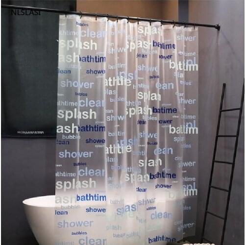 1pc Creative Letter Printing Shower Curtains EVA Mildew Proof Waterproof Bathroom Accessories Curtain Fabrics Bath Curtains