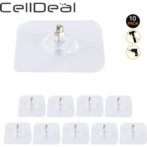 100pcs Punch-free Non-marking Screw Stickers Wall Picture Hook Invisible Traceless Hardwall Drywall Picture Hanging Kit Hanging