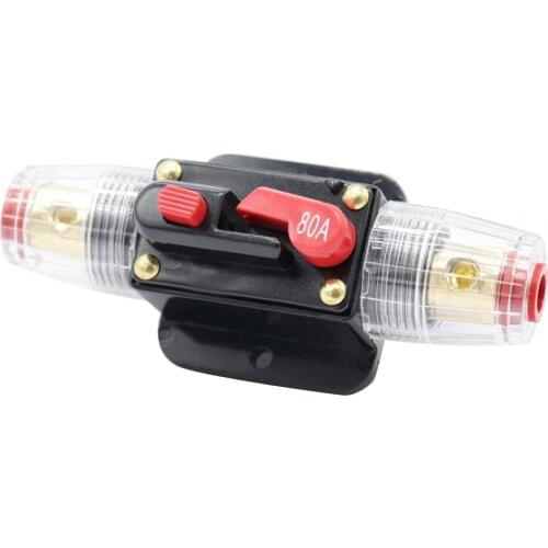 12V 80A Car Audio Inline Circuit Breaker with Manual Reset Switch Fuse Holder