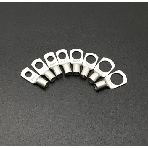 50PCS 4-10mm2 Terminal Wire Welding Cable Connector Kit Bolt Hole Tinned Cable Lugs suit SC4-6 SC6-6 SC6-8 SC10-6