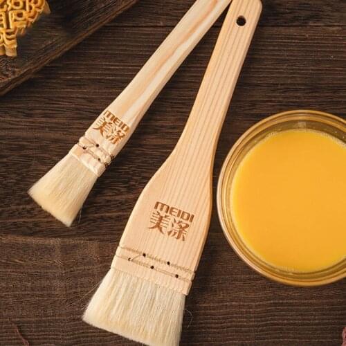 Household Mooncake Pastry Brush Barbecue Oil Baking Brushes Wooden Handle Kitchen Cooking Tools