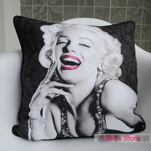 Marilyn Monroe Black Pillow cover Monroe Pillowcases Plush cushion cover 45CMx45CM
