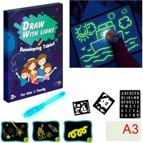 Fluorescent Light Writing Pad Children Graffiti Drawing Board Early Education Intelligence Development Toys For Kids Gift