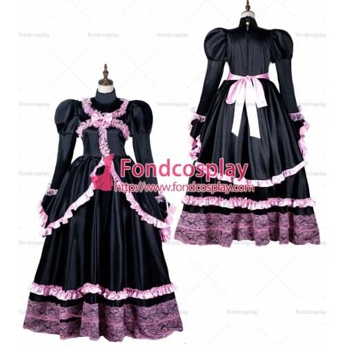 Sissy maid satin dress lockable Uniform cosplay costume Tailor-made[G2155]
