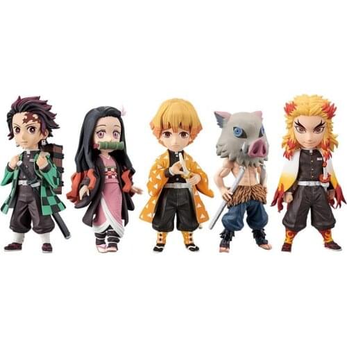 5Pcs/Set Anime Demon Slayer Action Figure Toys Kids Cartoon PVC Kamado Tanjirou Kamado Nezuko Model Doll Toy Gift For Children