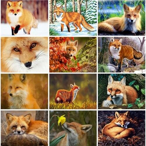 EverShine Diamond Painting Kits Fox Diamond Embroidery Animals Cross Stitch Mosaic Rhinestones Art Bead Picture Kits Wall Decor