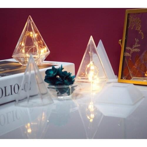 Handmade Diamond Box Resin Mold with Lids Storage Silicone Resin Casting Molds Jewelry Trinket Box Molds Art Craft Tools