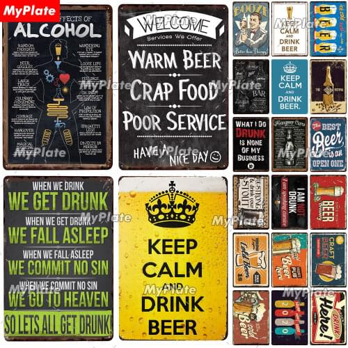 Craft Beer Metal Sign Vintage Plaque Drink Beer Tin Sign Plate Wall Decor For Bar Club Man Cave Art Alcohol Poster Custom