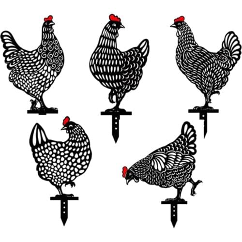 Chicken Yard Art Outdoor Garden Backyard Stakes Acrylic Hen Rooster Decor