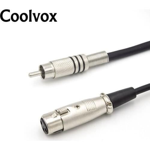 Coolvox Dual Shielding Manual Double Track MIC Jack RCA Male To XLR Plug Audio Lead Microphone Cable for Amplifier Mixer 1m 3m