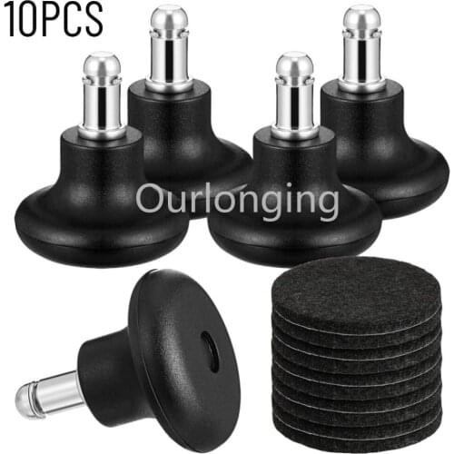 10PCS 2INCH Bell Glides Replacement Office Chair Swivel Caster Wheels to Fixed Stationary Castors Short Profile With Felt Pads