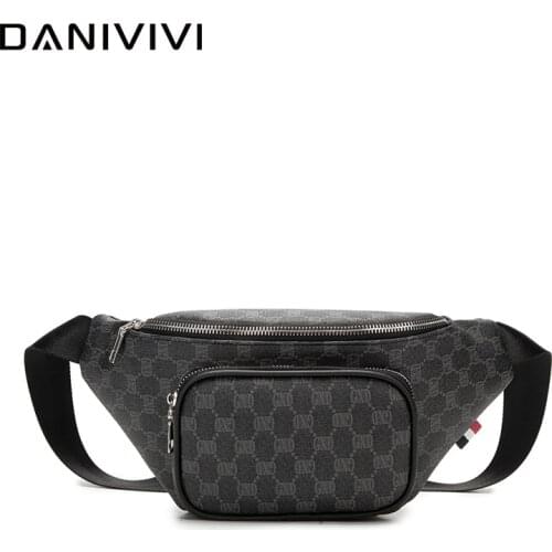Fashion Belt Bag for Men Fanny Pack Waist Bag Mens Crossbody Purses Leather Waterproof Characters Print Belt Phone Pouch 2021