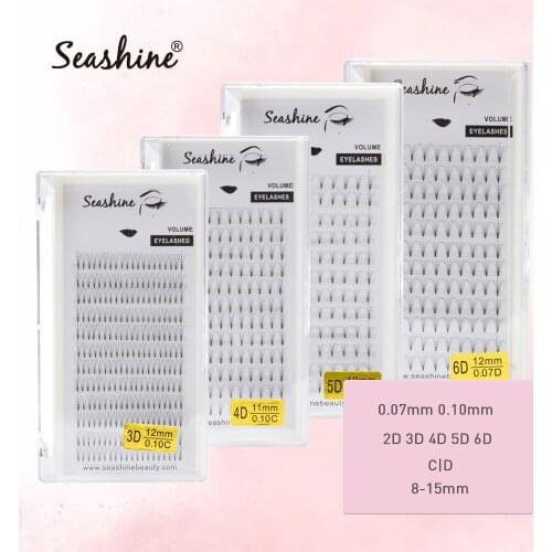 Seashine Heat Bonded Premade Fans Eyelashes Extension OEM Lashes Professional Cils Volume Eyelashes Russian Volume Eyelashes