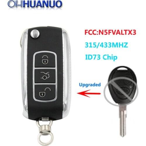 New Replacement Upgraded Folding Remote Key Fob For Land Rover Discovery 1999-2004 315mhz/433MHZ With ID73 Chip FCC:N5FVALTX3