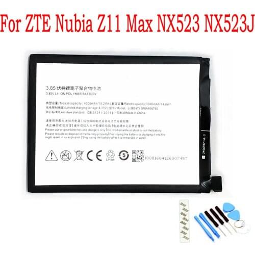 NEW High Quality 4000mAh Li3839T43P6h406790 Battery For ZTE Nubia Z11 Max NX523 NX523J Mobile phone