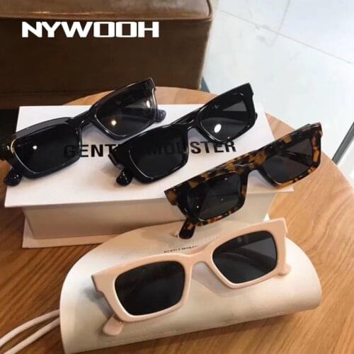 NYWOOH Vintage Rectangle Sunglasses Women Men Retro Small Sun Glasses Ladies Narrow Black Square Shades Eyewear UV400