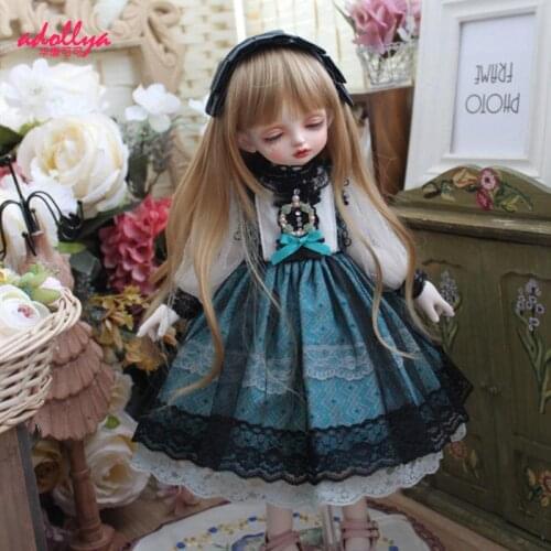 Adollya Kawaii Doll Clothes BJD Princess Black Lace Dress Girls Doll Accessories Clothes For 1/3 1/4 1/6 BJD Toys For Gril Gifts
