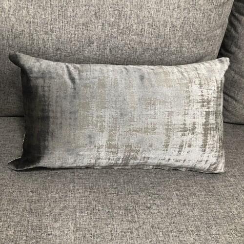 OEM Grey Embossed Sofa Pillowcase Home Decorative Velvet Printing Lumbar Cushion Cover Comfortable Modern Fashion
