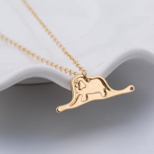 Jisensp Cute Little Prince Necklaces Jewelry Elephant Snake Charm Pendant Necklace Long Chain Chokers Necklace for Women Collier