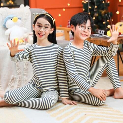 Pajamas Set Kids Seamless Thermal Pyjamas Baby Boy Set Clothes For Teenager Girls Sleepwear Autumn Winter Thermal Underwear Suit