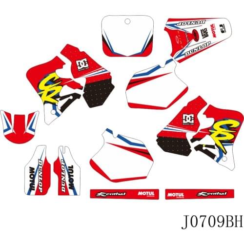 For HONDA CR250 1995 1996 CR125 1995 1996 1997 Full Graphics Decals Stickers Motorcycle Background Custom Number Name