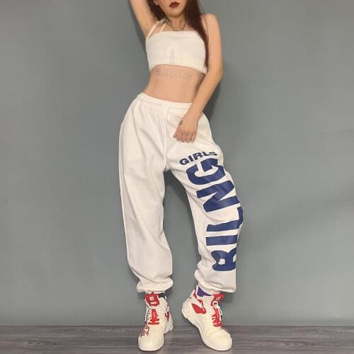 Casual sports pants womens loose-fitting feet were thin hip-hop jazz street dance jazz trousers tide summer thin section