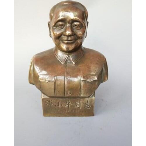 Fine statue Chinese pure brass Great leader deng xiaoping statue