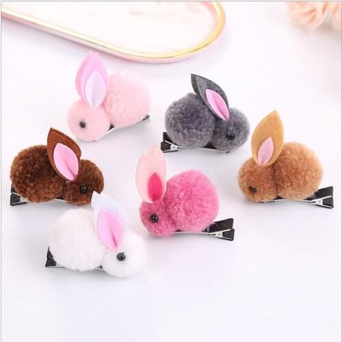 Cute animal hair ball rabbit hair ring female rubber band elastic hair bands Korean headwear children hair Accessories ornaments