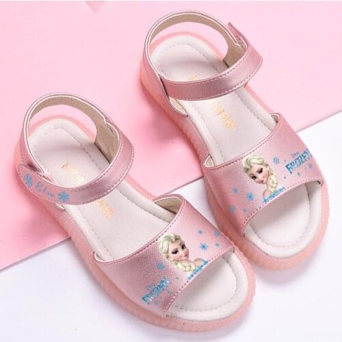 Disney childrens cartoon frozen princess girl soft-soled non-slip sandals sports sandals student beach shoes baby shoes