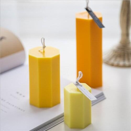 Hexagon Cylinder Acrylic Candle Molds DIY Aromatherapy Plaster Molds Durable Plastic Molds For Making Candles Soap Crafts