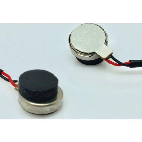 Brand New Flat Mini Button Type 3V Vibration DC Motor With Extra Long Leading Wire, Outer Diameter 8mm And Thickness 2.5mm