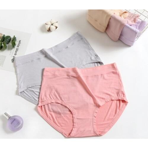 3Pcs/lot Bamboo fiber soft and breathable Briefs Women Underwears plus size 6XL Lingeries Womens Panties