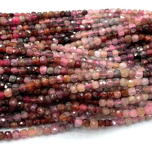 Veemake Spinel Natural Necklace Bracelets Earrings Ring Gemstones DIY Faceted Irregular Cube Small Beads For Jewelry Making