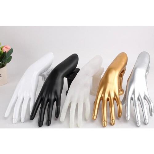 Vintage Resin Mannequin Hand Finger Gloves Rings Bracelet Bangle Watch Jewelry Display Stand Organizer Holder Storage Box