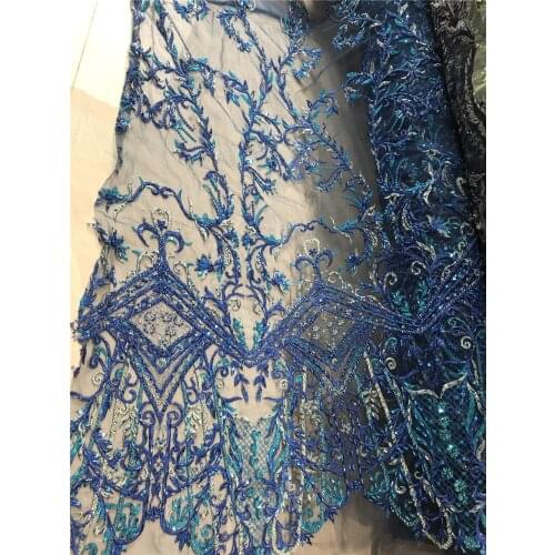 Embroidery French Mesh Lace Latest African Lace with beads SYJ-288889 Dresses Tulle Mesh Lace Fabric